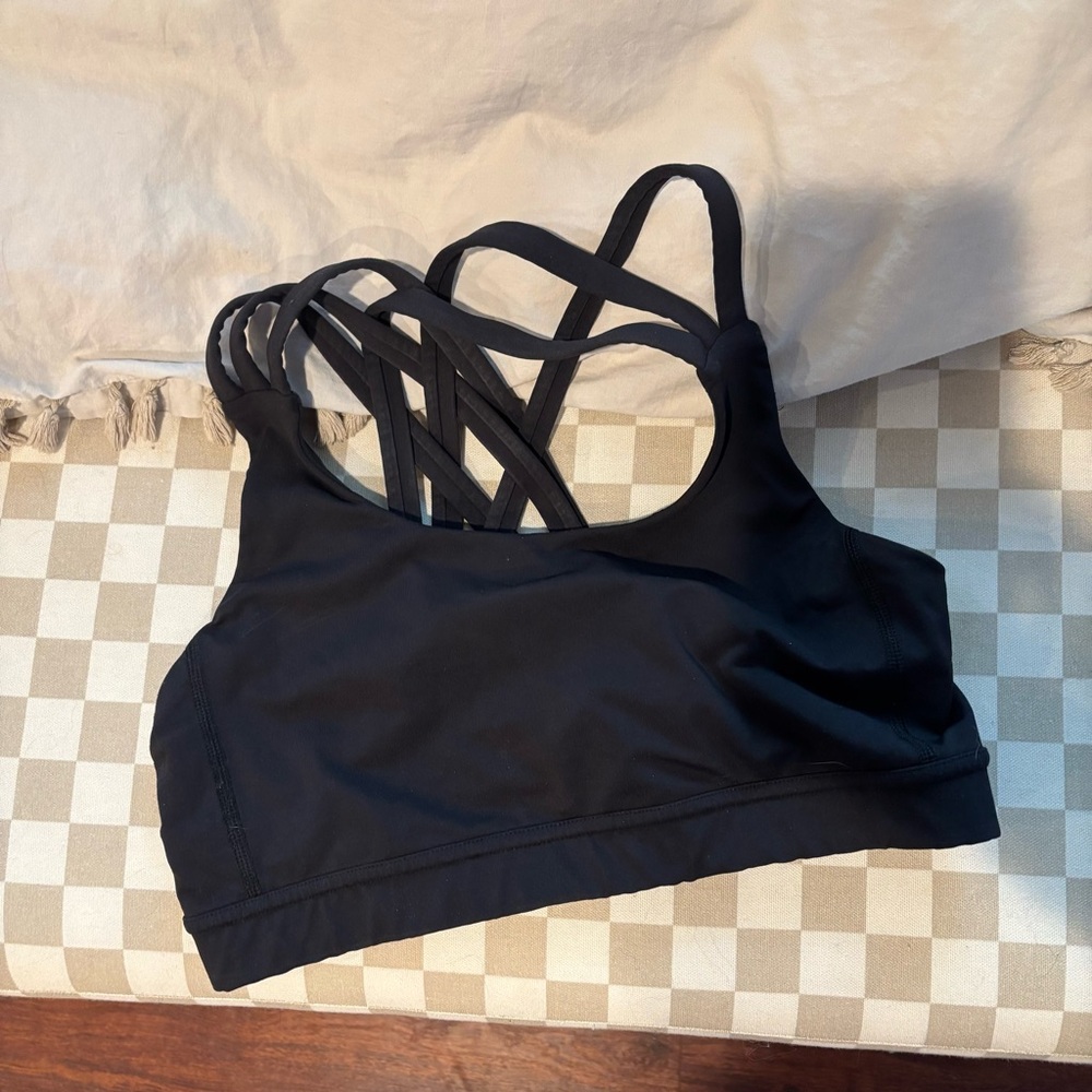 Lululemon triple strap sports bra size 8 black